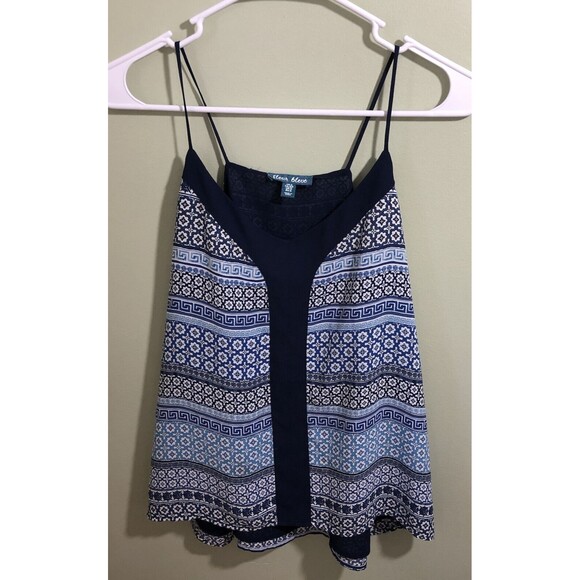 Fleur Bleue Women's Camisole Spaghetti Strap Top Blue Pattern Size Small - Picture 1 of 5